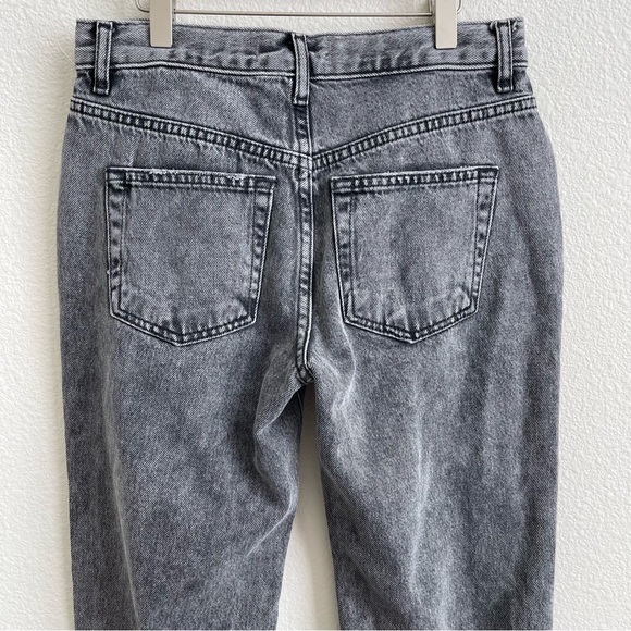 FREE PEOPLE Bottlerocket Grey Maggie Mid Rise Distressed Edgy Straight Leg Jeans - Picture 10 of 13
